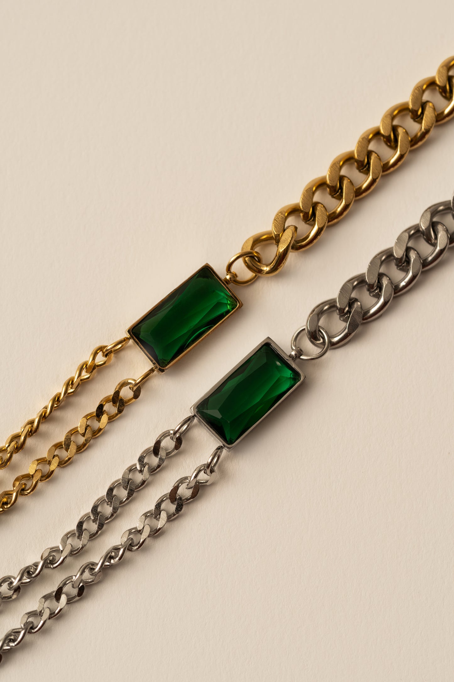 BRACELET EMERAUDE ARGENT