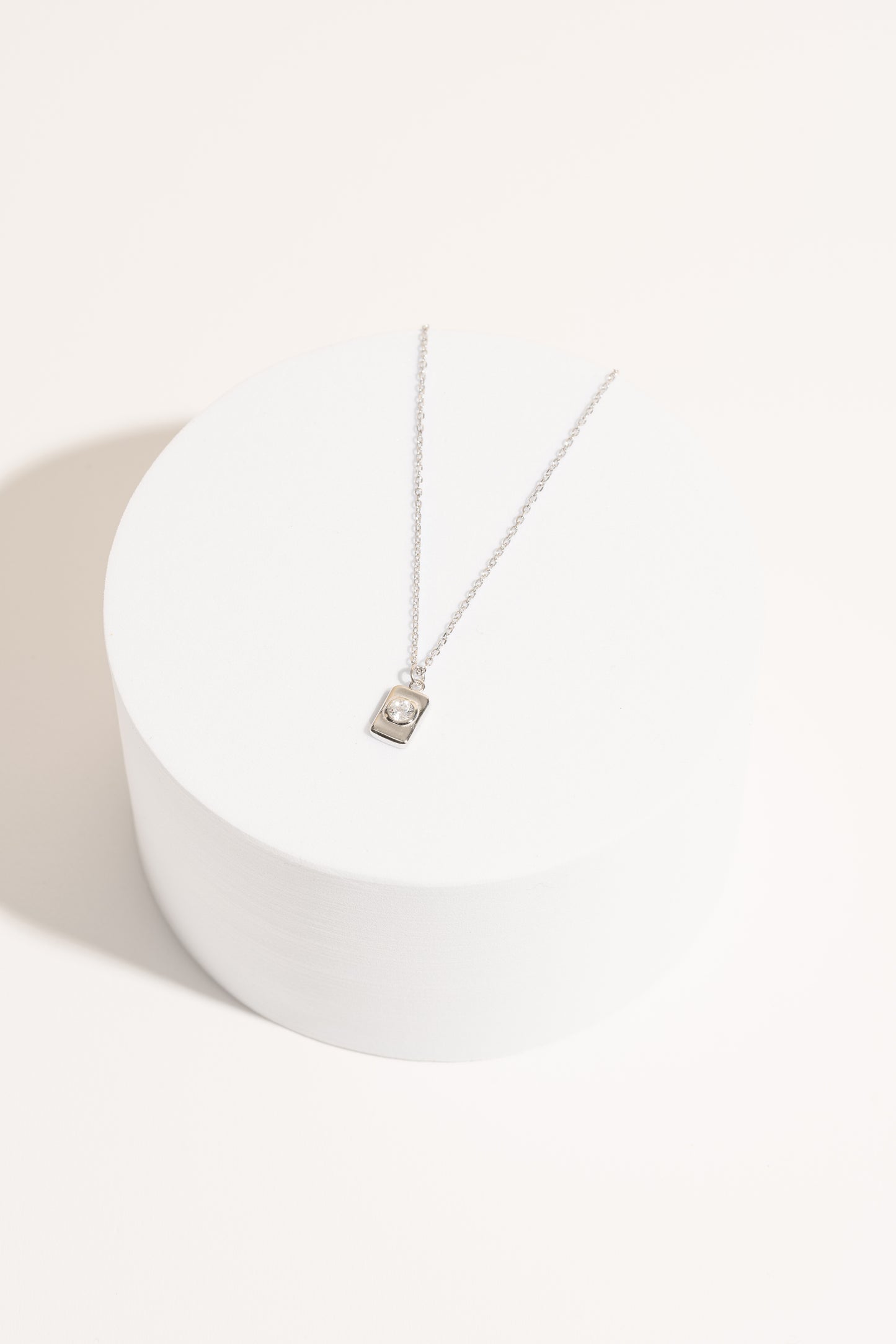 COLLIER ZIRCON ARGENT