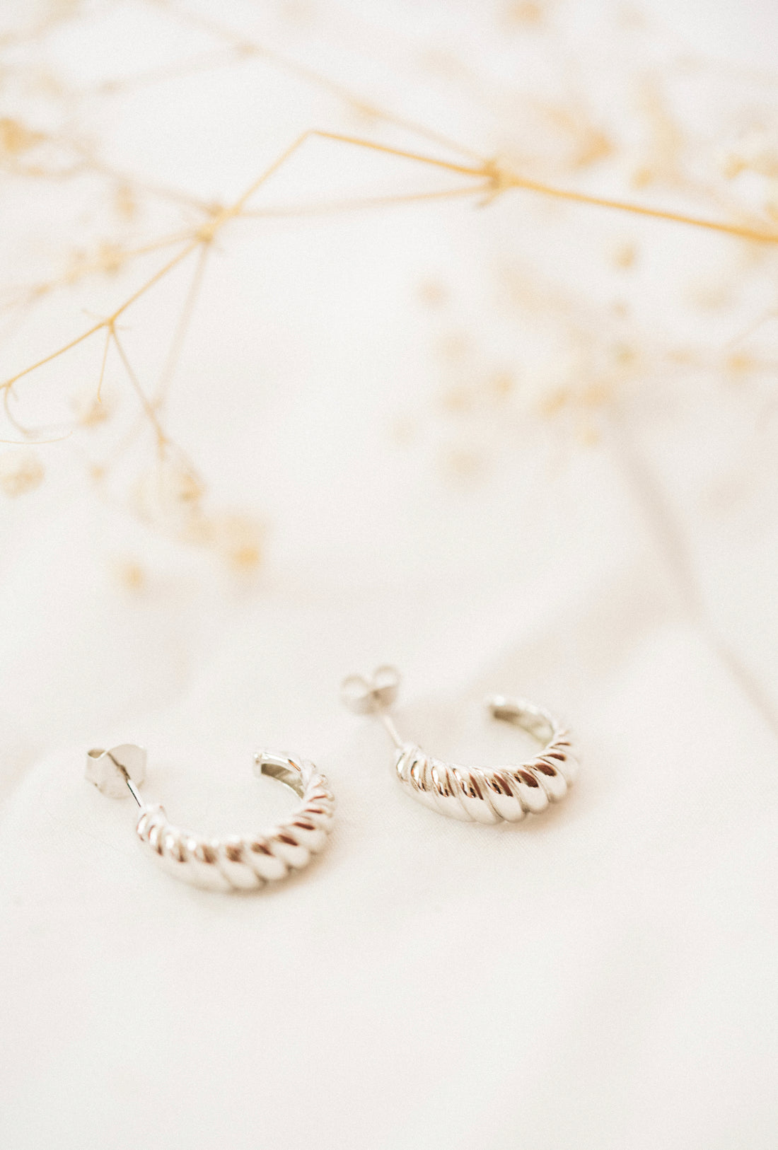 Petite Croissant Earrings - Silver